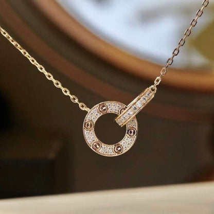 [Blue Tears Jewelry]LOVE  FULL DIAMOND PENDANT NECKLACE
