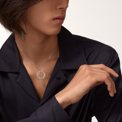 [Blue Tears Jewelry]LOVE NECKLACE 16MM 3 DIAMONDS