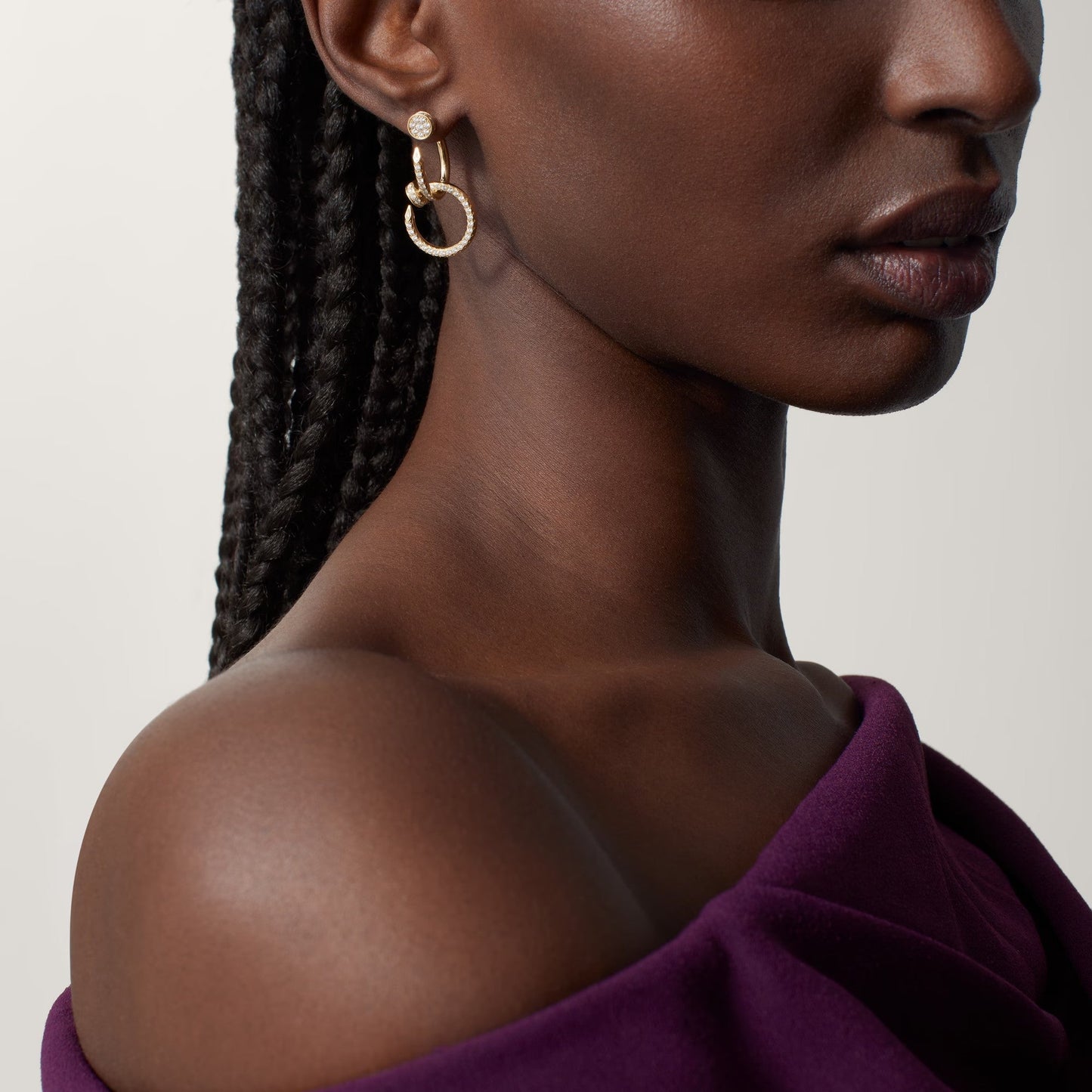 [Blue Tears Jewelry]JUSTE FULL DIAMOND DOUBLE EARRINGS