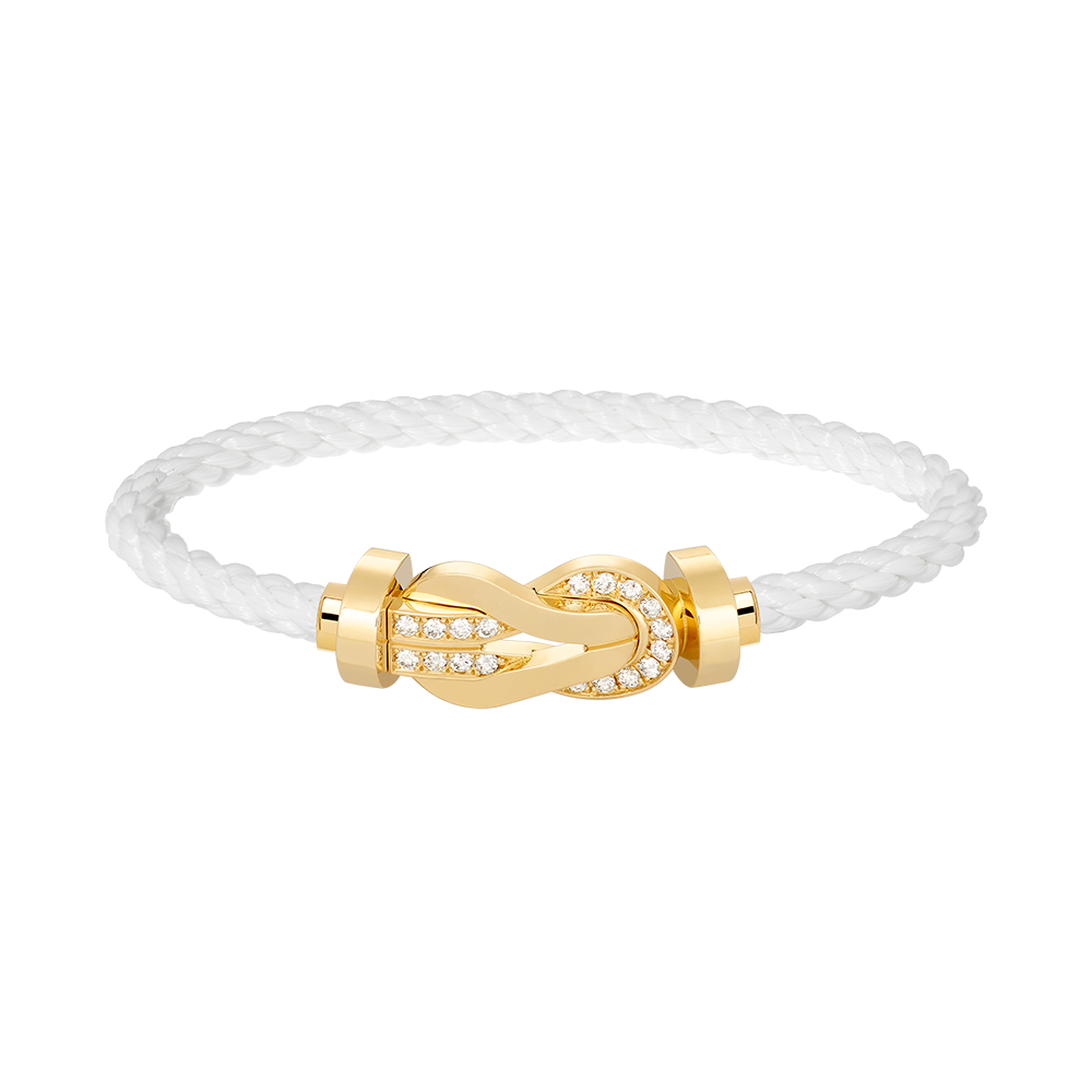 [BLUE TEARS]CHANCE LARGE 8 FIGURE BUCKLE HALF DIAMOND BRACELET GOLD