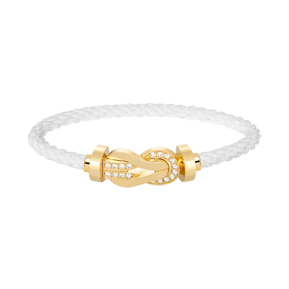 [BLUE TEARS]CHANCE LARGE 8 FIGURE BUCKLE HALF DIAMOND BRACELET GOLD