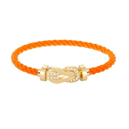 [BLUE TEARS]CHANCE LARGE 8 FIGURE BUCKLE HALF DIAMOND BRACELET GOLD