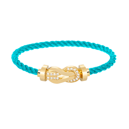[BLUE TEARS]CHANCE LARGE 8 FIGURE BUCKLE HALF DIAMOND BRACELET GOLD