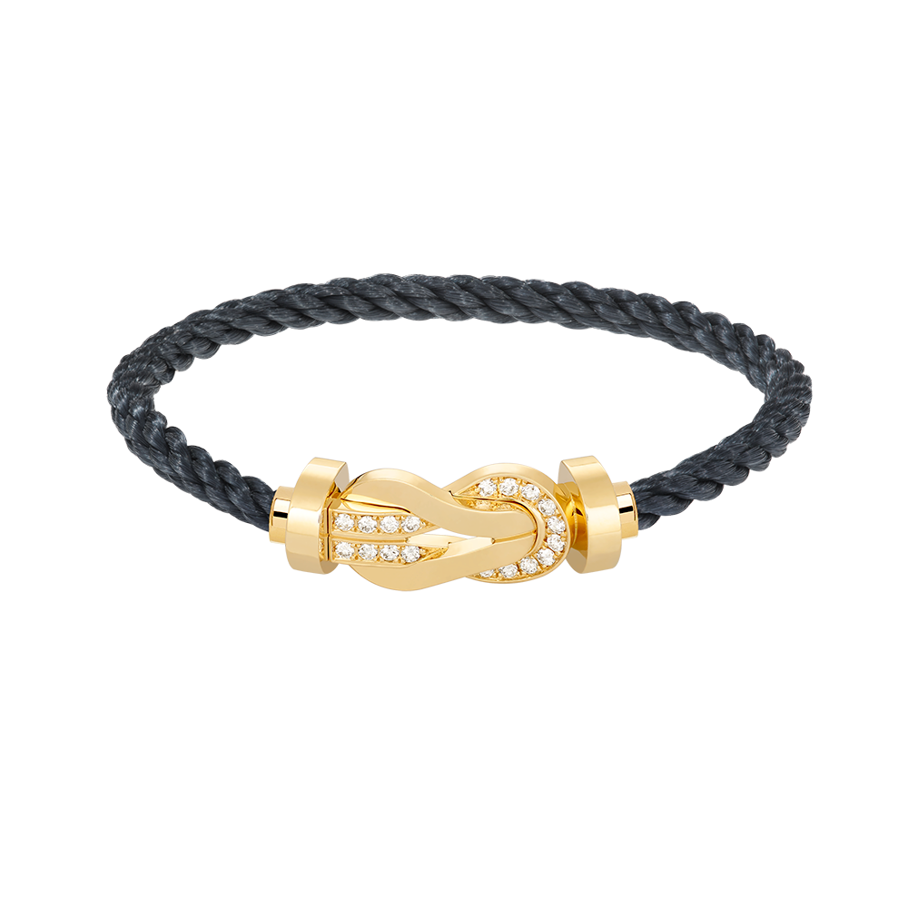 [BLUE TEARS]CHANCE LARGE 8 FIGURE BUCKLE HALF DIAMOND BRACELET GOLD