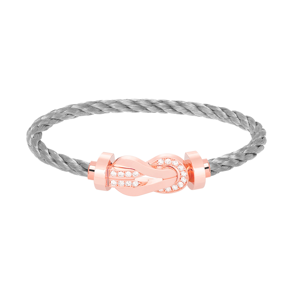 [BLUE TEARS]CHANCE LARGE 8 FIGURE BUCKLE HALF DIAMOND BRACELET ROSE GOLD