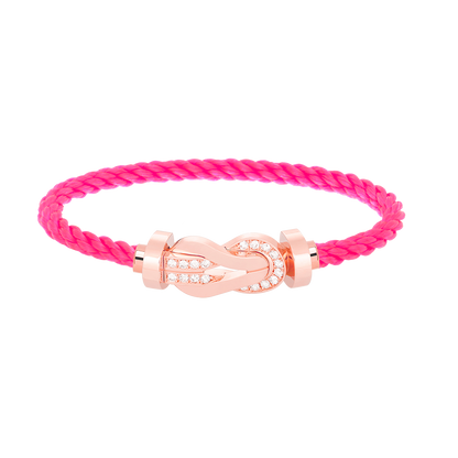 [BLUE TEARS]CHANCE LARGE 8 FIGURE BUCKLE HALF DIAMOND BRACELET ROSE GOLD