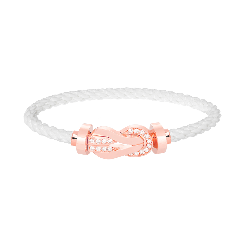 [BLUE TEARS]CHANCE LARGE 8 FIGURE BUCKLE HALF DIAMOND BRACELET ROSE GOLD