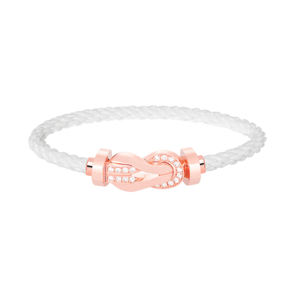 [BLUE TEARS]CHANCE LARGE 8 FIGURE BUCKLE HALF DIAMOND BRACELET ROSE GOLD