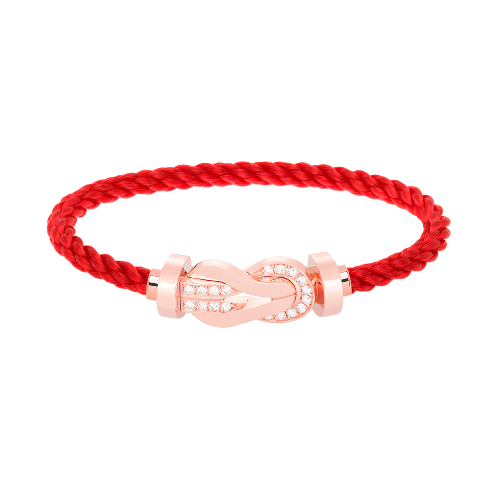 [BLUE TEARS]CHANCE LARGE 8 FIGURE BUCKLE HALF DIAMOND BRACELET ROSE GOLD