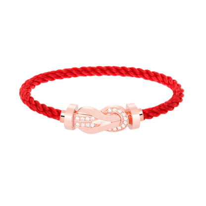 [BLUE TEARS]CHANCE LARGE 8 FIGURE BUCKLE HALF DIAMOND BRACELET ROSE GOLD