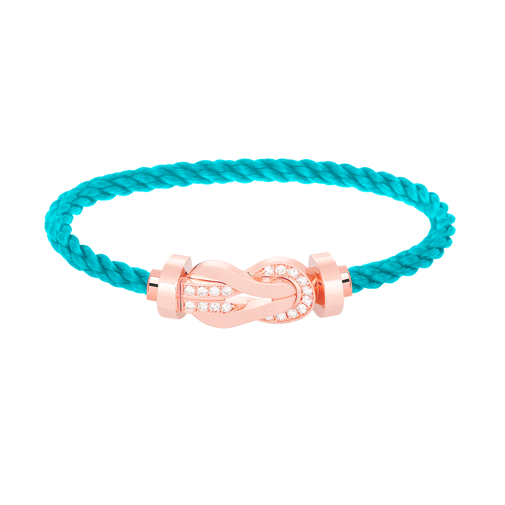 [BLUE TEARS]CHANCE LARGE 8 FIGURE BUCKLE HALF DIAMOND BRACELET ROSE GOLD