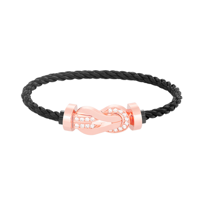 [BLUE TEARS]CHANCE LARGE 8 FIGURE BUCKLE HALF DIAMOND BRACELET ROSE GOLD