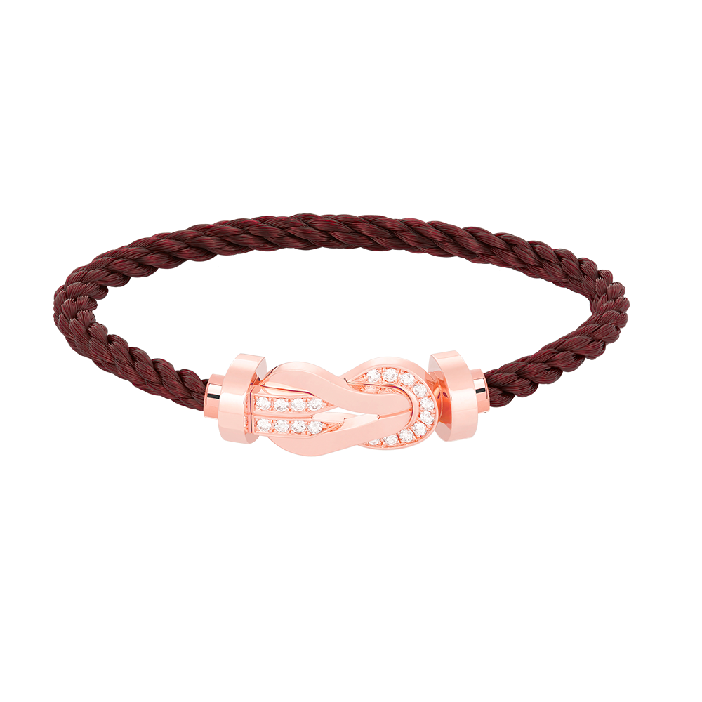 [BLUE TEARS]CHANCE LARGE 8 FIGURE BUCKLE HALF DIAMOND BRACELET ROSE GOLD