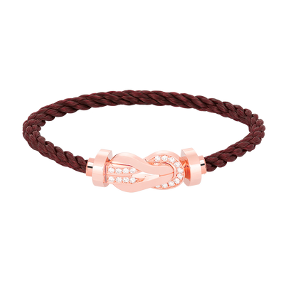 [BLUE TEARS]CHANCE LARGE 8 FIGURE BUCKLE HALF DIAMOND BRACELET ROSE GOLD