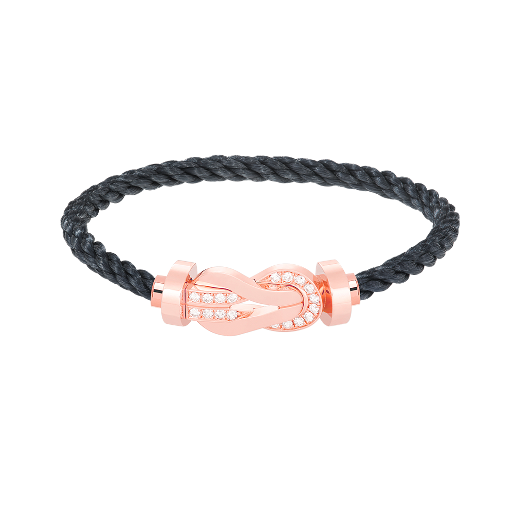 [BLUE TEARS]CHANCE LARGE 8 FIGURE BUCKLE HALF DIAMOND BRACELET ROSE GOLD