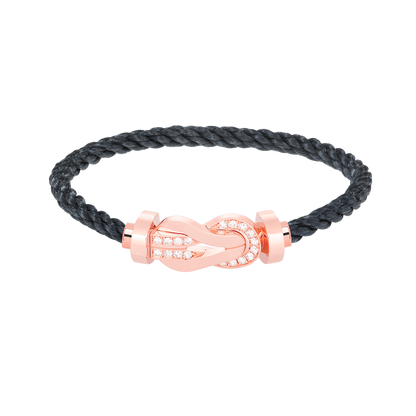 [BLUE TEARS]CHANCE LARGE 8 FIGURE BUCKLE HALF DIAMOND BRACELET ROSE GOLD
