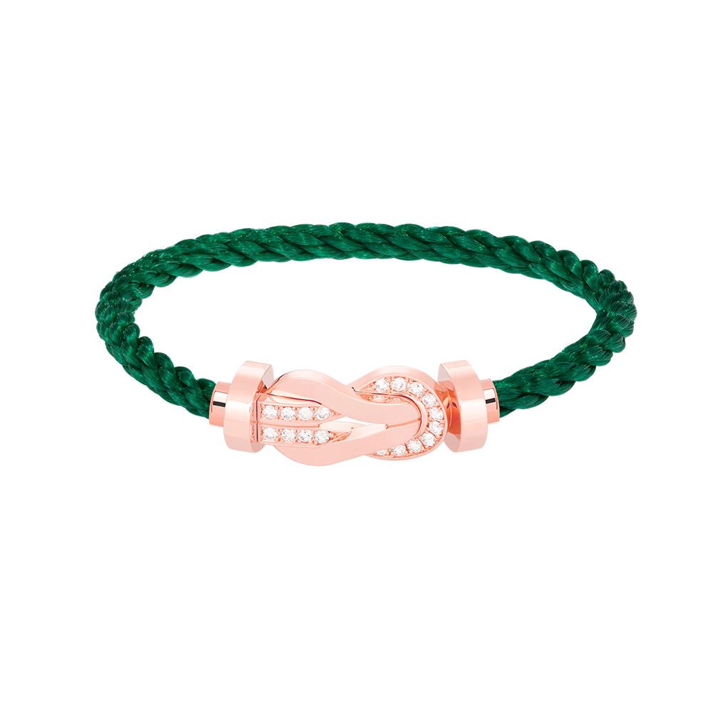 [BLUE TEARS]CHANCE LARGE 8 FIGURE BUCKLE HALF DIAMOND BRACELET ROSE GOLD
