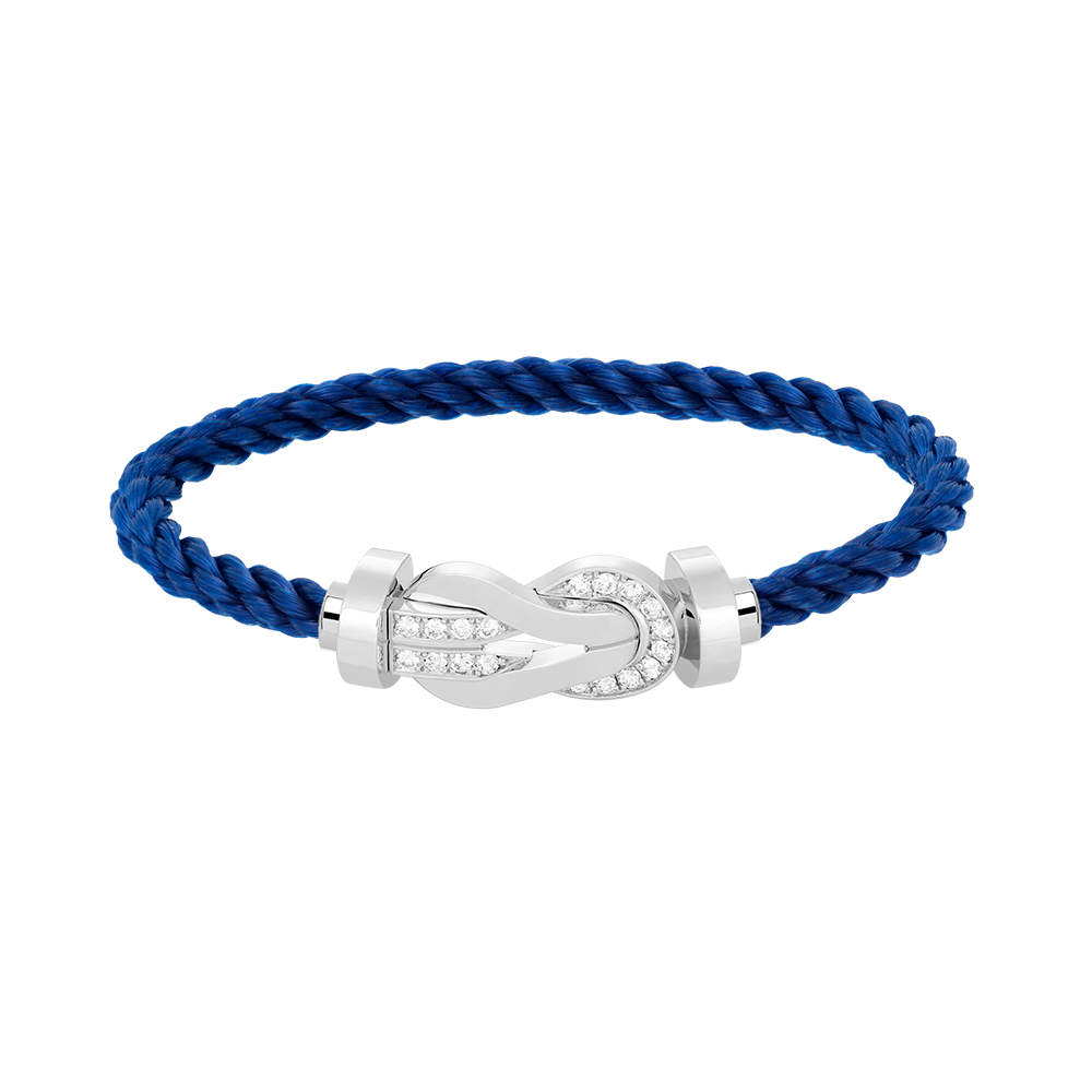[BLUE TEARS]CHANCE LARGE 8 FIGURE BUCKLE HALF DIAMOND BRACELET SILVER