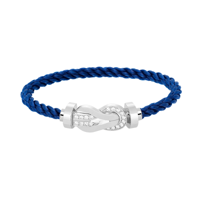 [BLUE TEARS]CHANCE LARGE 8 FIGURE BUCKLE HALF DIAMOND BRACELET SILVER