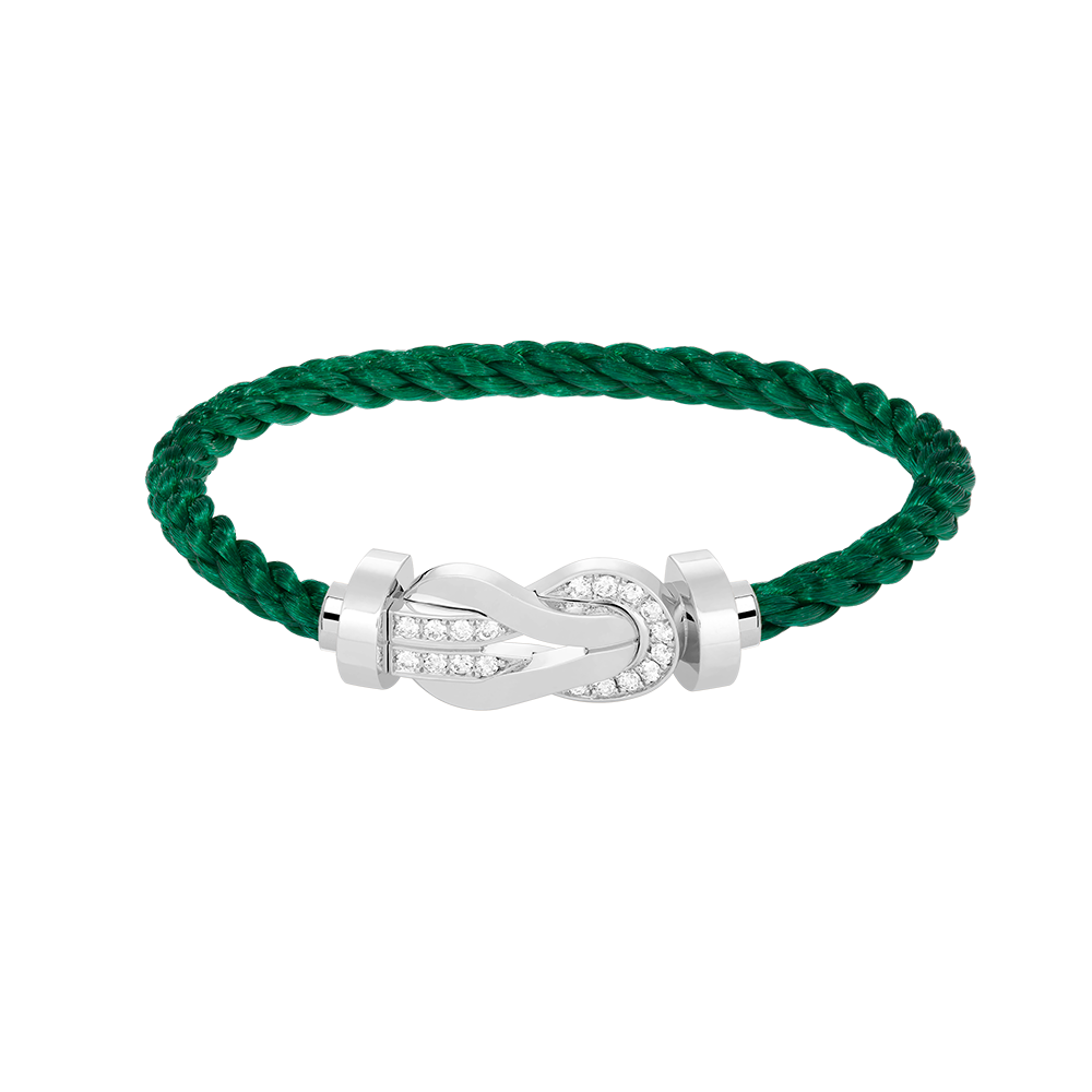 [BLUE TEARS]CHANCE LARGE 8 FIGURE BUCKLE HALF DIAMOND BRACELET SILVER