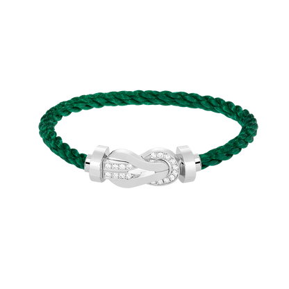 [BLUE TEARS]CHANCE LARGE 8 FIGURE BUCKLE HALF DIAMOND BRACELET SILVER