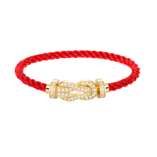 [BLUE TEARS]CHANCE LARGE 8 FIGURE BUCKLE FULLDIAMOND BRACELET GOLD