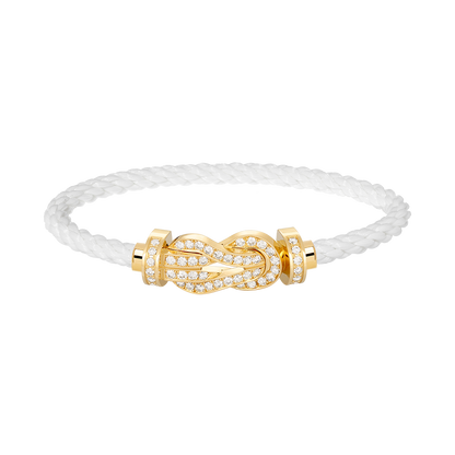 [BLUE TEARS]CHANCE LARGE 8 FIGURE BUCKLE FULLDIAMOND BRACELET GOLD