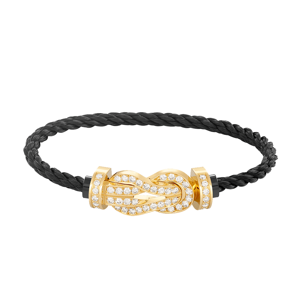 [BLUE TEARS]CHANCE LARGE 8 FIGURE BUCKLE FULLDIAMOND BRACELET GOLD