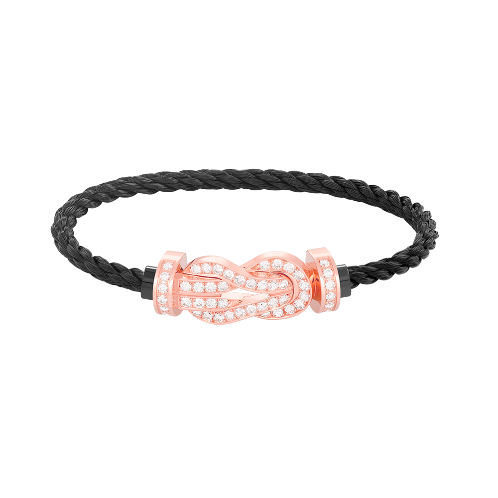 [BLUE TEARS]CHANCE LARGE 8 FIGURE BUCKLE FULL DIAMOND BRACELET ROSE GOLD
