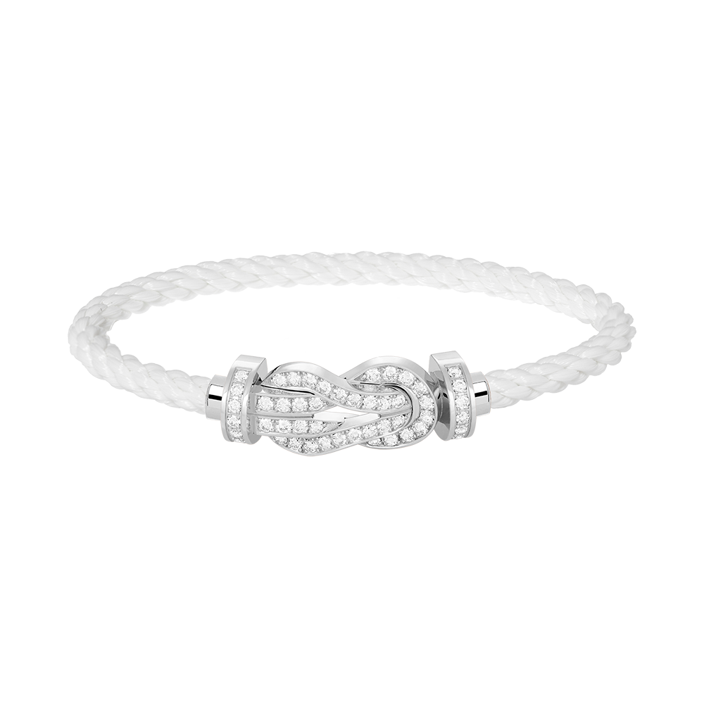[BLUE TEARS]CHANCE LARGE 8 FIGURE BUCKLE FULL DIAMOND BRACELET SILVER