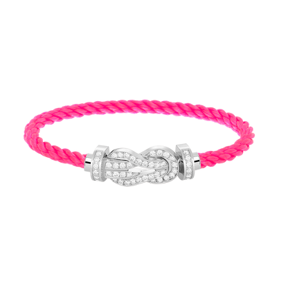 [BLUE TEARS]CHANCE LARGE 8 FIGURE BUCKLE FULL DIAMOND BRACELET SILVER