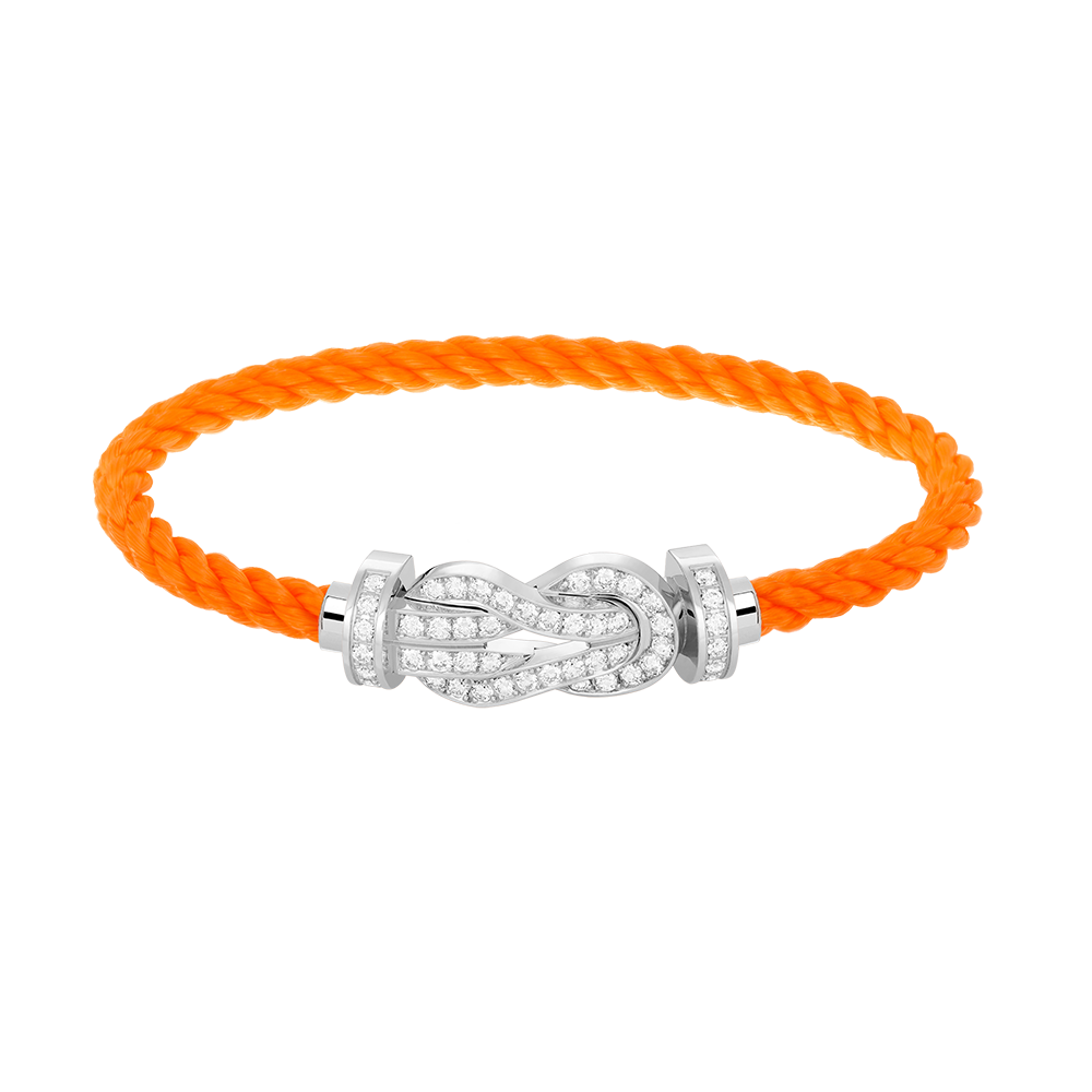 [BLUE TEARS]CHANCE LARGE 8 FIGURE BUCKLE FULL DIAMOND BRACELET SILVER