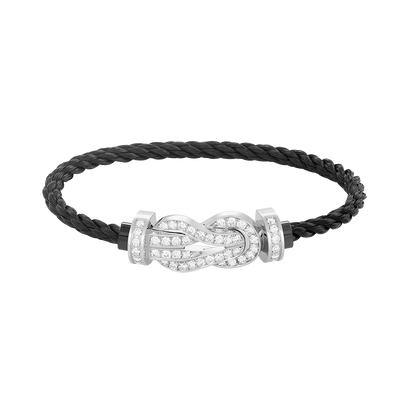 [BLUE TEARS]CHANCE LARGE 8 FIGURE BUCKLE FULL DIAMOND BRACELET SILVER