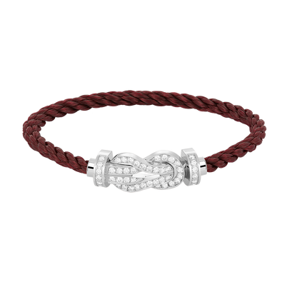 [BLUE TEARS]CHANCE LARGE 8 FIGURE BUCKLE FULL DIAMOND BRACELET SILVER