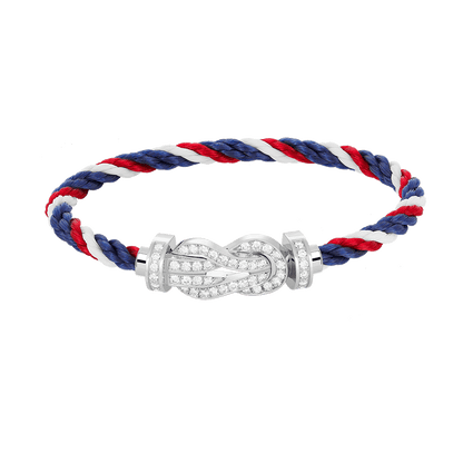 [BLUE TEARS]CHANCE LARGE 8 FIGURE BUCKLE FULL DIAMOND BRACELET SILVER