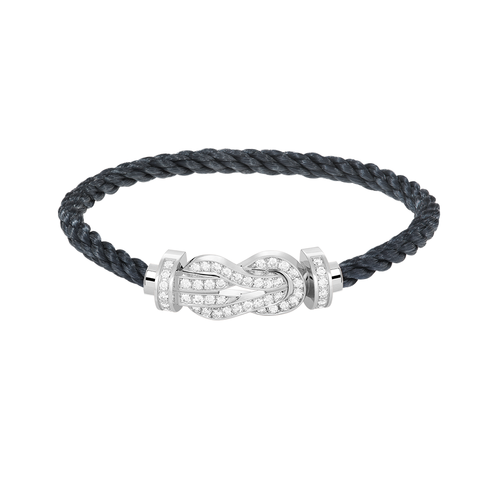 [BLUE TEARS]CHANCE LARGE 8 FIGURE BUCKLE FULL DIAMOND BRACELET SILVER