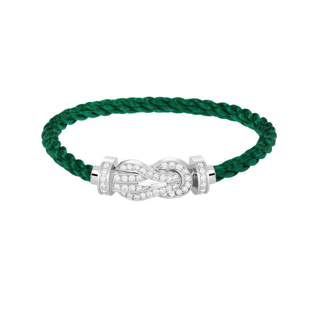 [BLUE TEARS]CHANCE LARGE 8 FIGURE BUCKLE FULL DIAMOND BRACELET SILVER
