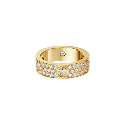 [Blue Tears Jewelry]LOVE 5.5MM FULL-PAVE 6-DIAMOND RING