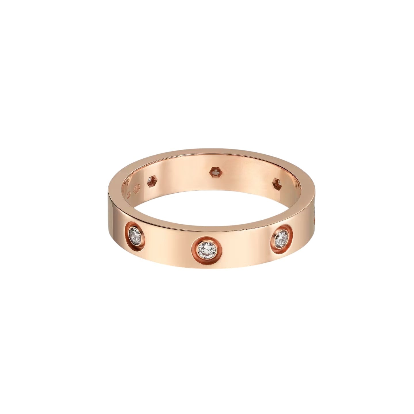 [Blue Tears Jewelry]LOVE 4MM 8 DIAMOND RING