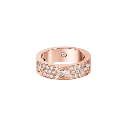 [Blue Tears Jewelry]LOVE 5.5MM FULL-PAVE 6-DIAMOND RING