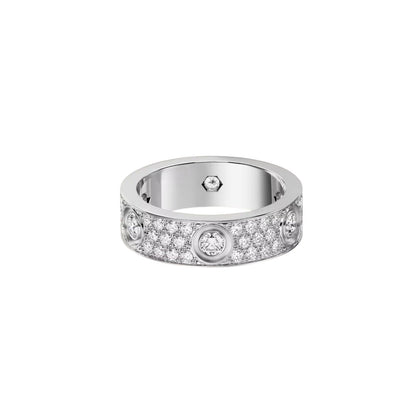 [Blue Tears Jewelry]LOVE 5.5MM FULL-PAVE 6-DIAMOND RING