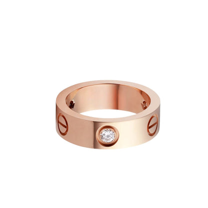 [Blue Tears Jewelry]LOVE 5.5MM 3 DIAMOND RING