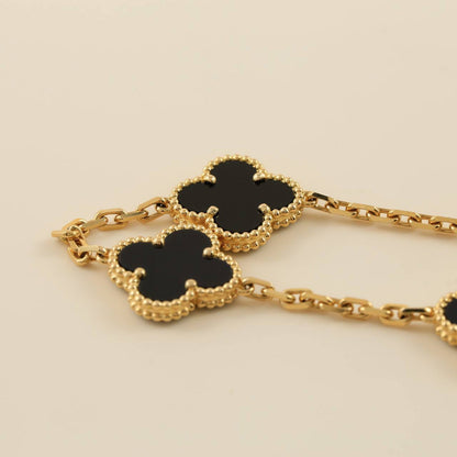 [BLUE TEARS] CLOVER 5 MOTIF ONYXS BRACELET COLLECTION