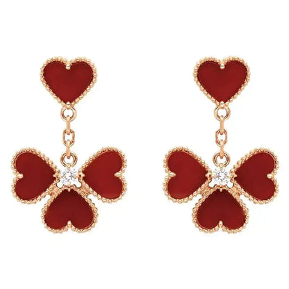 [BLUE TEARS]SWEET CLOVER CARNELIAN EARRINGS