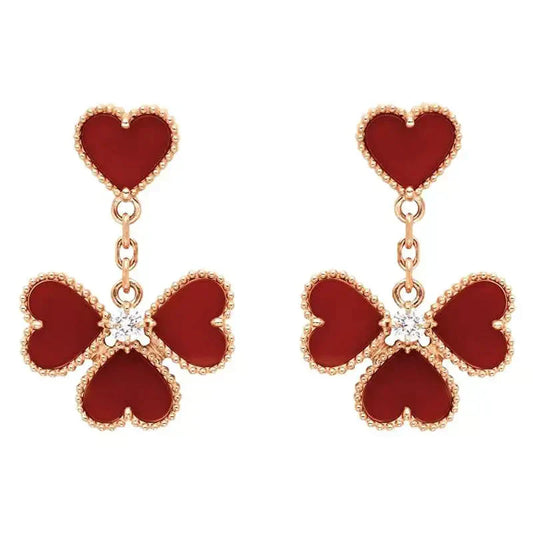 [BLUE TEARS]SWEET CLOVER CARNELIAN EARRINGS