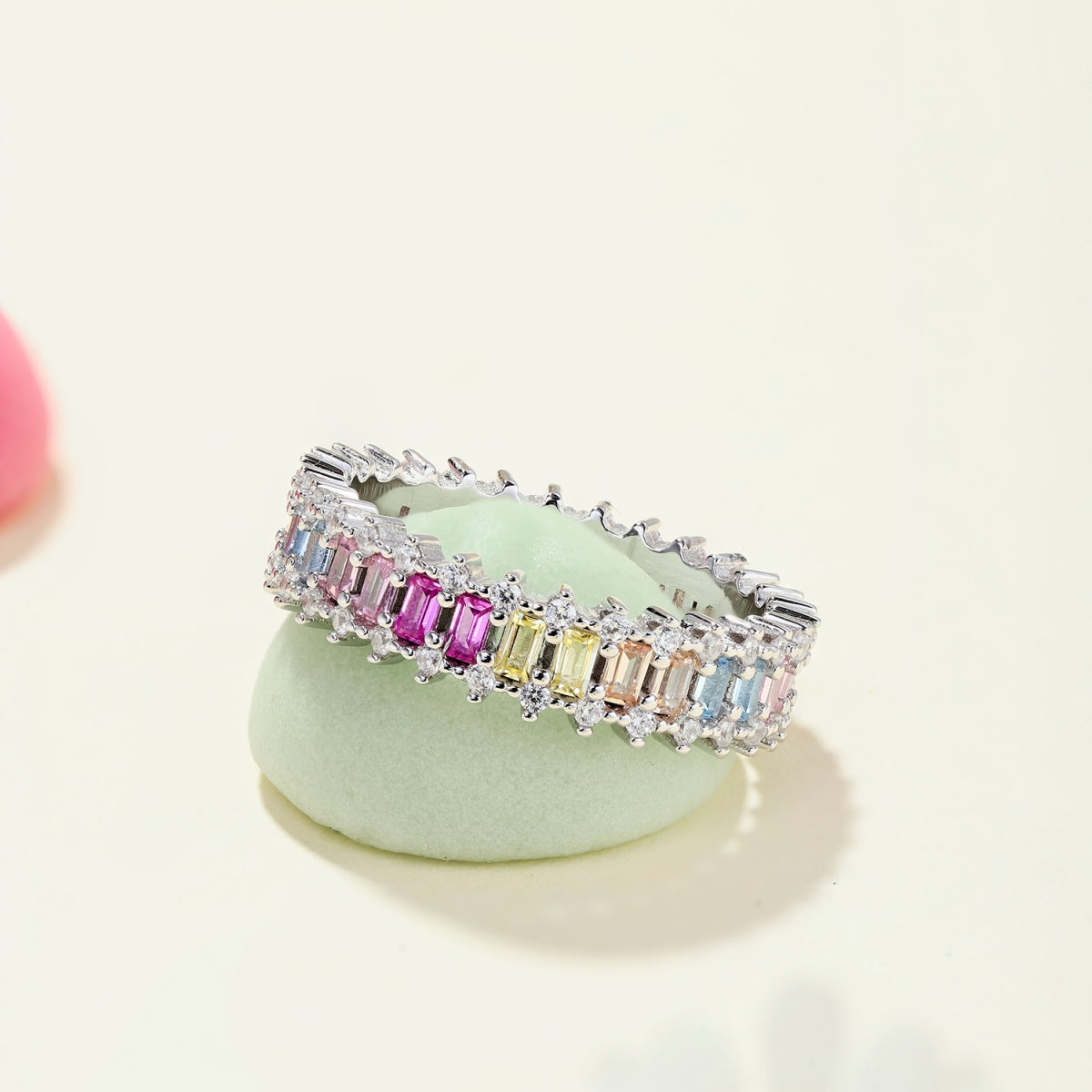 [Nova Jewelry]Splashy Ornate Emerald Cut Cocktail Ring