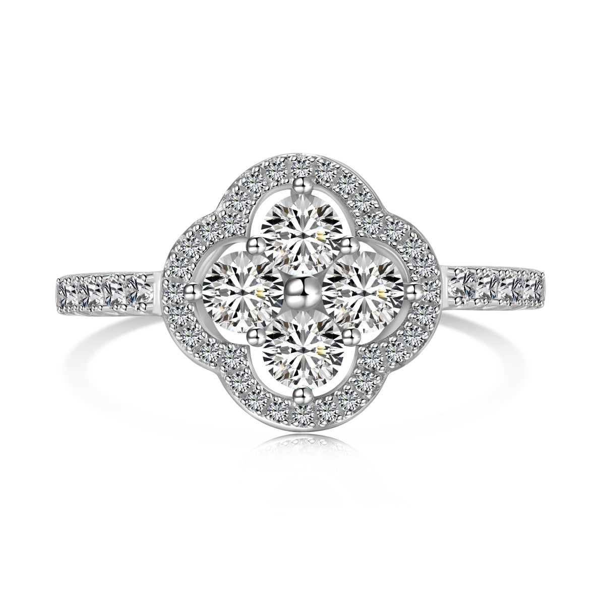[Nova Jewelry]Four Leaf Clover Flower Design Ring