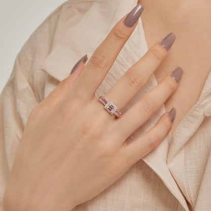 [Nova Jewelry]Exquisite Colorful Radiant Cut Party Ring