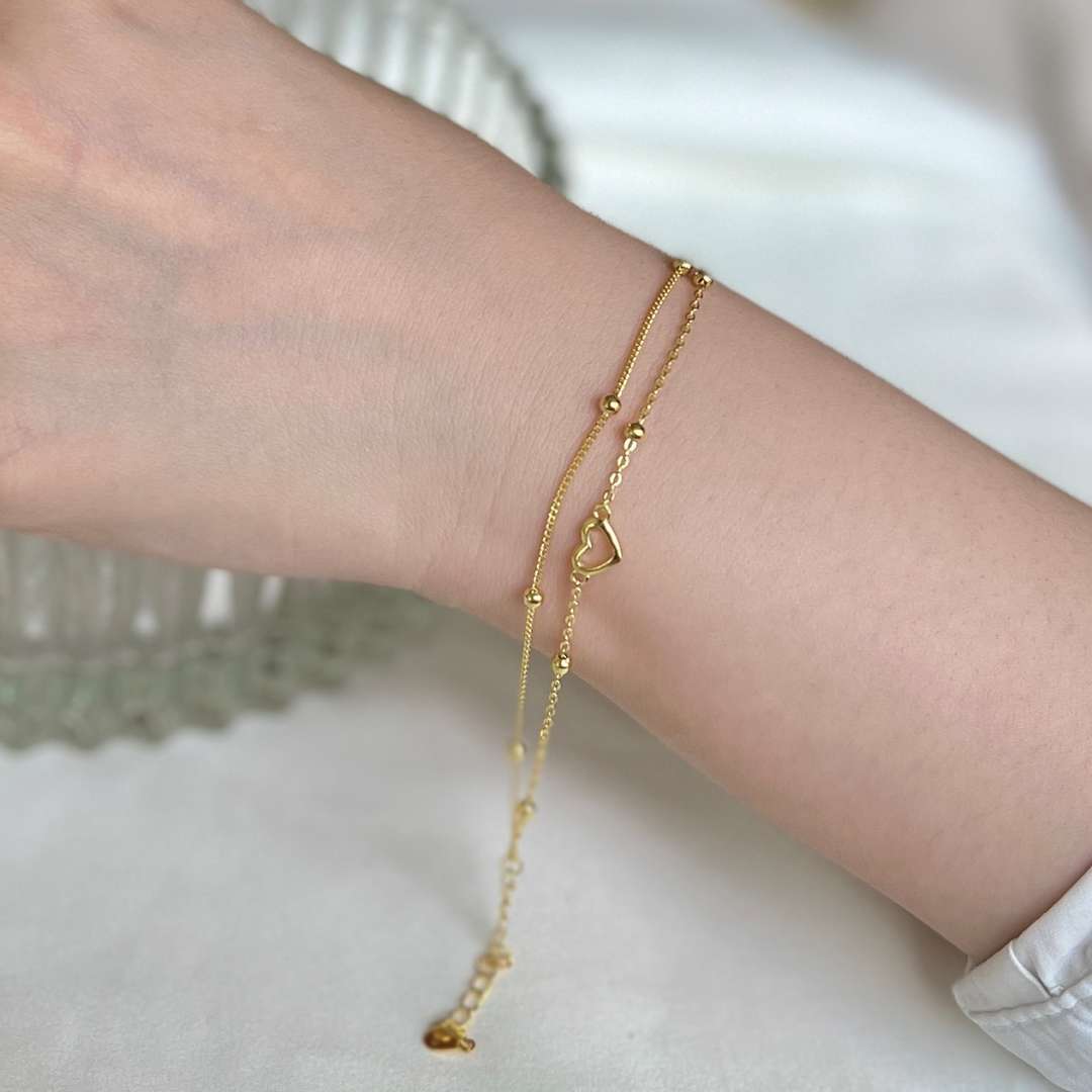 [Nova Jewelry]Dainty Double Layer Love Heart Bracelet