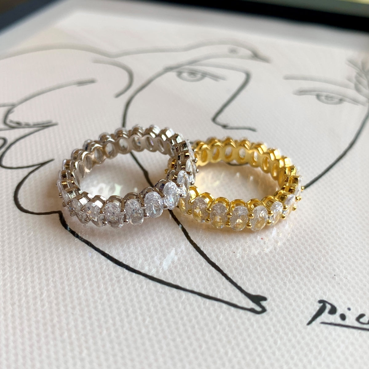 [Nova Jewelry]Ornate Oval Cut Tennis Ring